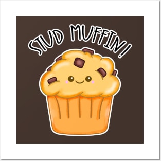 Kawaii Chocolate Chip Stud Muffin Posters and Art